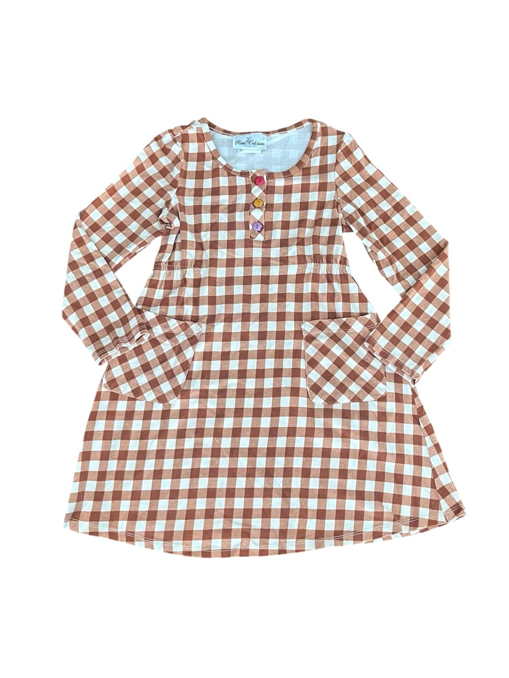 Rare Editions (6y) Brown Plaid Dress